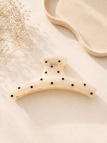 2 pièces Pinces à cheveux en plastique droites de 11 cm/4,33 pouces à pois pour femmes, pinces à cheveux élégantes et minimalistes de couleur unie polyvalentes. Convient pour un usage quotidien, décontracté, en soirée, pour le trajet, la plage, le chignon, la queue de cheval, le lavage du visage, le maquillage. Accessoires essentiels pour les tenues d'été - Multicolore - Voir 2