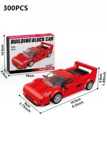 300/350/400 piezas Bloques de construcción de modelo de coche de carreras de ciudad de alta tecnología, adorno de escritorio, DIY creativo y educativo, juego de bloques de construcción 3D para ensamblar, decoración del hogar, regalo de cumpleaños, 1 pieza - Multicolor - Ver 14
