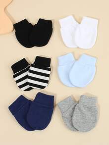 6 Pasang Sarung Tangan Bayi Unisex Anti Gores, Sarung Tangan Nyaman Bebas Gores, Penting untuk Bayi Baru Lahir 0-3 Bulan - MultiWarna - View 3