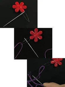 Red Plum Blossom Threader, Can Easily Pass Through Regular Hand Sewing Needle Eye, Convenient And Effortless Threading, Suitable For Hand Sewing, Daily Home Sewing, Practical Sewing Accessory - Plum Blossom Threader - View 10