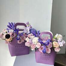 5 piezas Caja de papel kraft portátil para flores, Caja de arreglo floral DIY, Empaque de flores estilo británico minimalista - caja de regalo - Ver 15