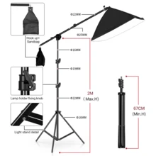2x2M Photography Reflector Lighting Kit Photo Background Muslin Backdrops Softbox Umbrella Light Stand For Photo Studio - Ver 5