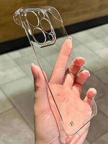 DECOPHONE 透明手機殼，裸金屬質感，適用於 Apple 14/15/16/13/12/11 Pro、Plus 及 Pro Max 系列，輕薄輕量防摔透明保護殼 - 無色 - 查看 5
