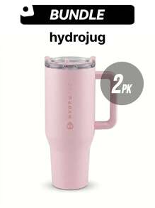 Bình nước thể thao HydroJug 32oz (dành cho du lịch) & Bộ bình nước thể thao HydroJug 32oz (dành cho du lịch) - Di động, thấm hút mồ hôi, chống rò rỉ, nhẹ, chắc chắn, đa năng, phù hợp cho học sinh, unisex, màu hồng CUPPNKSSTDCUP3 CUPPNKSSTDCUP3 - Hồng*2 - Xem 1