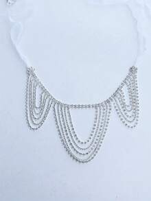 1 chiếc dây đeo vai tua rua phong cách Bohemian, thích hợp cho các bữa tiệc trang trọng và phụ kiện váy cưới. - Bạc - Xem 4