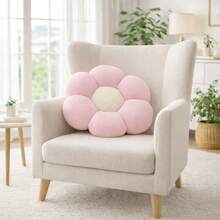 2 Pieces Daisy- Ultrashaped-Soft Plush Seat/Mat - 45x45 Cm - Made In Türkiye - Baby Pink - View 4