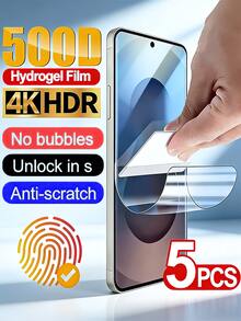 5片装高清水凝胶软膜，兼容三星Galaxy S26/S25/S24 Ultra/OPPO/vivo/荣耀/红米/小米/华为/realme/摩托罗拉等品牌手机，曲面防爆防刮，非玻璃材质。 - 水凝膜 - 查看 99