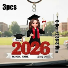 Personalized Acrylic Keychain, Customized 2026 Graduation Commemorative Gift, High School/College Graduation Present, Customized Name, School And Graduation Style Gift, Cartoon Graduate Acrylic Keychain, Gift For Her - X-graduation Commemorative Keychain - View 11