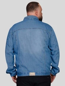 Men's Plus Size Light Denim Jacket - 克拉拉牛仔褲 - 查看 5