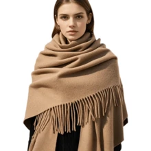 Women's Pashmina Scarf/Shawl/Long Winter Scarf - Marrom Claro - View 3