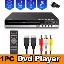 1pc Compact 1080P Region-Free High-Definition ABS H-DMI DVD Player, Modern Black Slim Desktop Multimedia Disc Player With USB Input, AV Output, Remote Control, Progressive Scan, CD MP3 JPEG Playback For Smart TV Home Theater Bedroom Travel Holiday Entertainment All-Season Use - US A Type Plug(110-127V) - View 2
