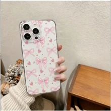 1pc [5pcs Case Set] Phone Case: 5pcs Transparent Case Set With Sweet Heart, Polka Dot, Heart, Bow Pattern + Charger Head Cover + Cable Protector + Storage Strap, TPU Anti-Drop Protective Case For  6/7/8/X/Xs/XR/XS Max/11/12/13/14/15/16 Pro Max Valentine's Day Phone Cases  Case  17 Pro Max Case  16 Case - 混合顏色 5 - 查看 4
