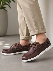 Men's Summer Outdoor Casual Loafers, Featuring A Minimalist Color Scheme, Fashion Versatile. Slim Fit Cut, Recommend Sizing Up Half A Size For A Comfortable Loose Fit. - Brown - View 8