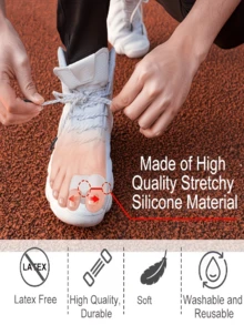 6 buah Pemisah Jari Kaki Karet Lembut dengan 2 Lingkaran - Pemisah Jari Kaki Silikon, Cocok untuk Yoga dan Relaksasi Harian - Desain Fleksibel, Tahan Lama, dan Dapat Digunakan Kembali - Peregang Jari Kaki untuk Perawatan Kaki Pria dan Wanita - A - View 3