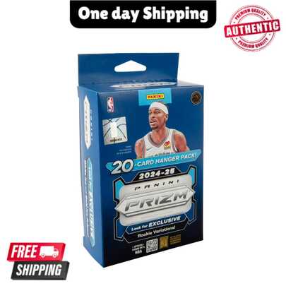  2024–25 Panini Prizm Basketball Trading Cards Hanger Box – 20 Card Pack Collector Set