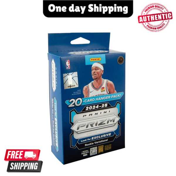  Caja de sobres de tarjetas de colección de baloncesto Panini Prizm 2024-25 - Juego de 20 tarjetas