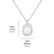 1 chiếc dây chuyền mặt ngọc trai bằng bạc sterling 925, kiểu dáng tối giản, hình giọt nước không đều, trang sức thanh lịch dành cho nữ. - Bạc - Xem 6
