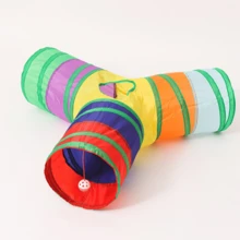 Multifunction Rainbow Foldable & Portable Pet Tunnel Toy, Durable Cat Toy For Active Cats And Small Dogs, Cat Tunnel For Hide And Seek Game To Consume Energy, Includes Hanging Toys For Interactive Pet Entertainment, Gift Set - Multicolor - View 15