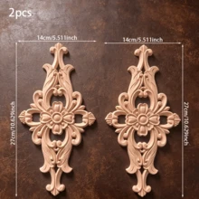 2pcs Solid Wood Carving Horizontal Flowers, Home Decorations, Suitable For Cabinets, Doors And Windows, Furniture, Background Walls, Porches, Offices And Other Decorations, Holiday Decorations, DIY Decorations. - Multicolor - View 13