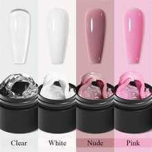 4 PIEZAS de 7ml Esmalte de uñas en gel sólido y antiadherente, extensión de uñas, en colores blanco, nude y con diseños de flores talladas, para construcción de uñas, UV y acrílico - Multicolor - Ver 13