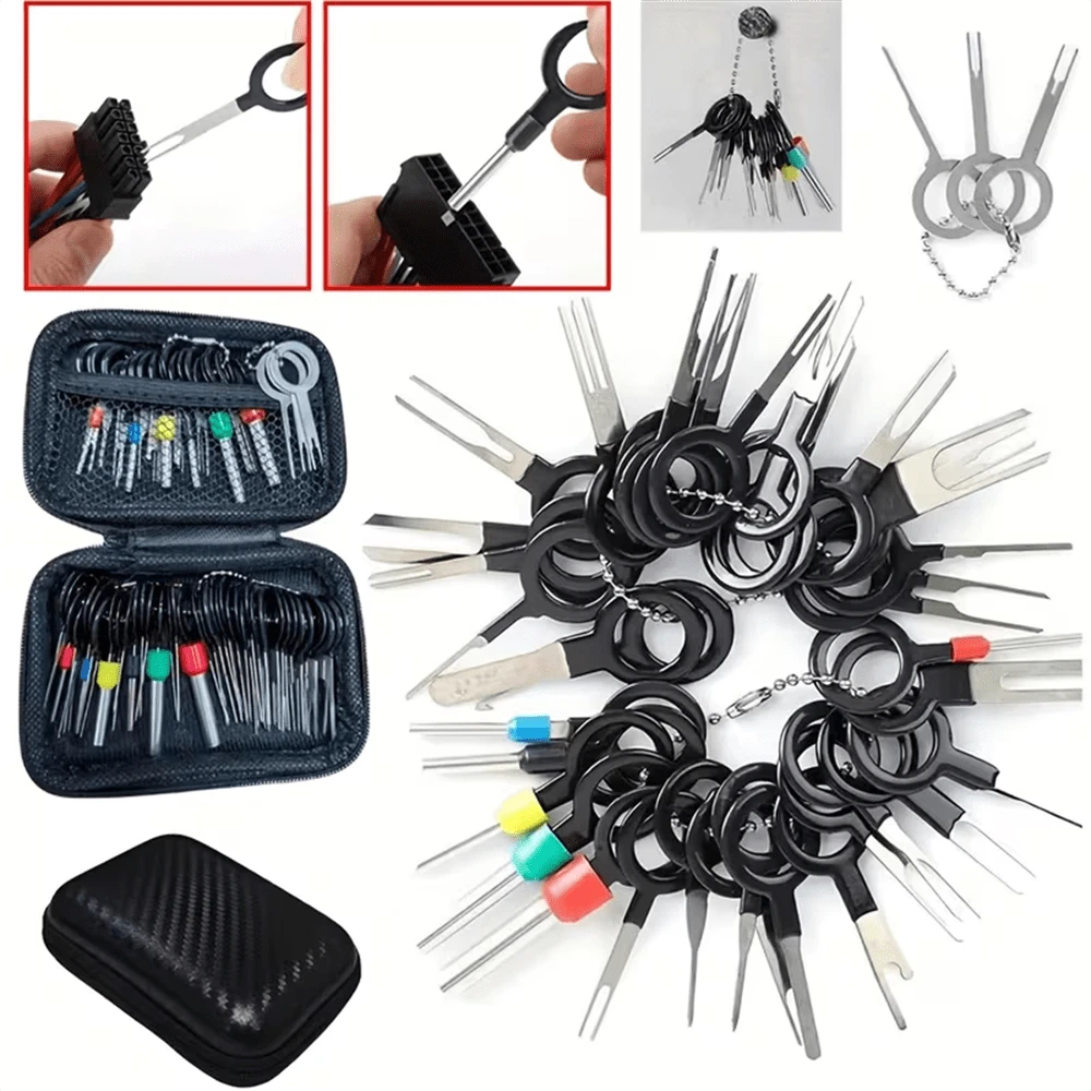 41 Pieces Of Professional Terminal Disassembly Kit For Automobiles | Wire Harness Puller, Maintenance Tool Kit, Carbon Steel, Suitable For Manual Tools For Automobile Maintenance Disassembly, No Battery Required - A - View 1
