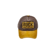 ROCK Letter Embroidered Patch Baseball Cap, Distressed Washed Streetwear Hat - A - View 10