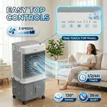 Portable Air Cooler Fan 3-In-1 Evaporative Cooler With 3 Speeds & Wheels, Quiet Cooling Fan For Room, Home Office & Dorm, 120° Swing For Wide Coverage-Includes 4 Ice Packs - Xem 5