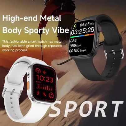 Reloj inteligente con correa de silicona para hombres 2025, pantalla HD de 2,02", respuesta/marcación de llamadas, podómetro, seguimiento de calorías, múltiples modos deportivos, alertas de llamadas/mensajes entrantes, pantalla táctil de pantalla completa para Android/iOS, regalo elegante
