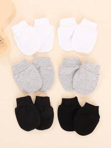 6 Pairs Newborn Baby Cute Anti-Scratch Mittens Set, Multi-Color, For Daily Use - Multicolor - View 3