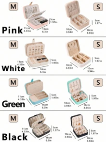 1pc Large Capacity Travel Jewelry Box, Multi-Functional Jewelry Storage Box, Portable Jewelry Display Case, Suitable For Storing Rings, Necklaces, Earrings, Lipsticks And Perfumes, A Must-Have Travel Accessory, Suitable For Beach, Bedroom, Living Room, Dorm Use, Great Gift For Girlfriend, Birthday, Holiday - Multicolor - View 10