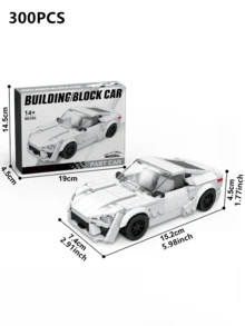 300/350/400 piezas Bloques de construcción de modelo de coche de carreras de ciudad de alta tecnología, adorno de escritorio, DIY creativo y educativo, juego de bloques de construcción 3D para ensamblar, decoración del hogar, regalo de cumpleaños, 1 pieza - Multicolor - Ver 13