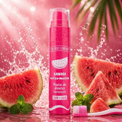 EverlyX The Fruit Company Zahnpasta 75 ml – Fluorid- und Kalzium-Zahnpasta in den Geschmacksrichtungen Brombeere, Pfirsich, Wassermelone und Melone – Tägliche Reinigung mit fruchtigem Geschmack und praktischem Pumpspender – Ideal für die tägliche Anwendung✅Lieferung in 3-5 Tagen