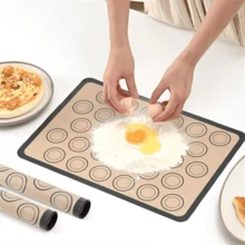 Bộ 4 tấm lót nướng bằng silicon, chống dính dùng cho bánh macaron, chịu nhiệt, có thể tái sử dụng, dùng cho bánh quy, pizza và bánh ngọt. - Xem 11