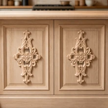 2pcs Solid Wood Carving Horizontal Flowers, Home Decorations, Suitable For Cabinets, Doors And Windows, Furniture, Background Walls, Porches, Offices And Other Decorations, Holiday Decorations, DIY Decorations. - Multicolor - View 9