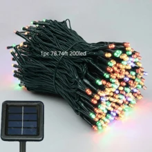 1件裝 太陽能 LED 串燈 22.97ft/39.37ft/78.74ft 8種模式 暖白色/白色/多色 適用於花園/庭院/樹木/節日/派對/室內裝飾 - 燈串 - 查看 26