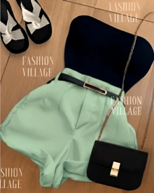 Set 2: One ELIETE CROPPED TOP + Tailored Shorts With Belt - FIN Fashion Blogger Summer 2026 - 薄荷 - 查看 2