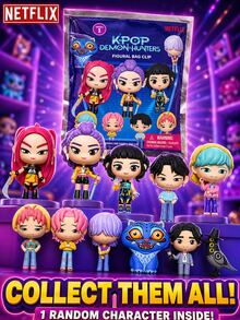 1pc Officially Licensed Netflix  Random Blind Bag 3D Figural Bag Clip Cute Keychain Backpack Pendant - Mauve Purple - View 1