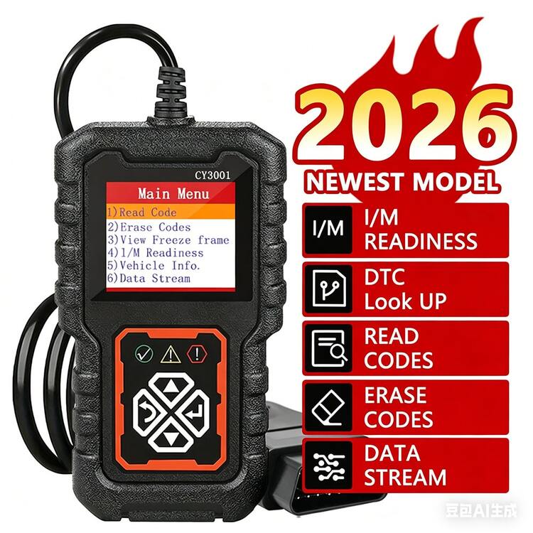 CY3001 OBD2 Car Diagnostic Tool - Advanced Engine Fault Diagnostic Tool, USB Powered, Compatible With All Vehicles Since 1996, Supports 36V, Featuring DTC/Freeze Frame/Read/Erase/Data Stream Functions - Black - View 9