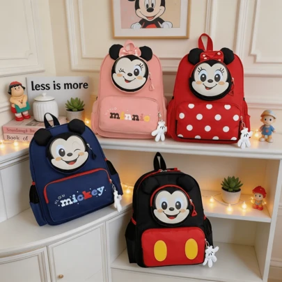 Disney 1个迪士尼官方授权可爱卡通米奇米妮蓝色时尚轻便背包