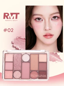 Romantic Beauty RMT Palet Eyeshadow 12 Warna, Eyeshadow Matte & Pearl Nude, Anti Luntur, Portabel untuk Penggunaan Sehari-hari & Pesta, Hadiah yang Bagus untuk Ibu, Saudari, Pacar - 02 Musim Semi - View 7