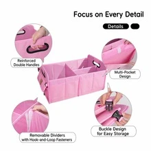 Car Accessories Interior | 1pc Foldable Car Trunk Storage Organizer With Handle, Fits Most Vehicles To Keep Trunks Tidy - Car Accessories For Women - 彩色 - 查看 5