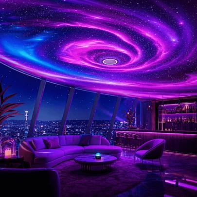 Đèn chiếu bầu trời sao xoắn ốc gradient phong cách Cyberpunk, chụp đèn chiếu hình cầu mini trong suốt cao với lớp vỏ mờ, điều khiển từ xa chuyển đổi nhiều màu sắc, chế độ bầu trời sao động, hoạt động êm ái, đèn chiếu bầu trời sao cấp nguồn USB, thích hợp cho phòng chơi game theo chủ đề Cyberpunk, phông nền phát trực tiếp, tiệc khoa học viễn tưởng, đêm giao thừa, trang trí không gian sống động theo chủ đề bầu trời sao cho gia đình.