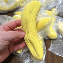 Soft Squeezable Slow Rebound Banana Collectible Toy, Realistic Banana Texture, Soft Squeeze Stress Relief, Sensory Toy, Squeeze Toy, Creative Decorative Small Gift, Suitable For 14 Years And Above - Multicolor - View 3