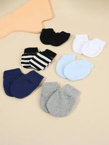6 Pasang Sarung Tangan Bayi Unisex Anti Gores, Sarung Tangan Nyaman Bebas Gores, Penting untuk Bayi Baru Lahir 0-3 Bulan - MultiWarna - View 4