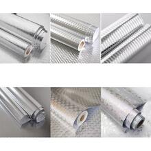 Wide Self Adhesive Aluminum Foil Kitchen Oil Proof Sticker, Waterproof Heat Resistant Backsplash Film For Sink, Countertop, Cabinet, Drawer & Kitchen Wall - Silver - View 6
