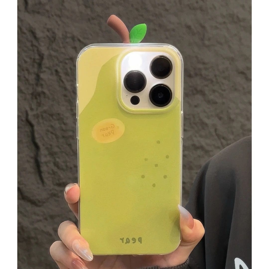 Ốp lưng điện thoại in hình cam và lê 3D, chống sốc, trong suốt với cuống 3D, chống trầy xước, chống bám vân tay, thiết kế trái cây dễ thương, tương thích với iPhone 17 16 15 14 13 Pro Max, sử dụng hàng ngày và thường ngày. - Màu xanh chanh - Xem 1