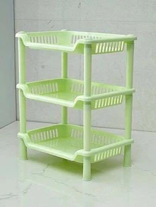 1pc Plastic Kitchen Storage Rack, Modernist Square Storage Rack For Kitchen - Pink - View 12
