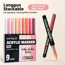 Bộ 9 bút vẽ màu acrylic Languo, 720 màu, đầu bút mềm có thể pha trộn, thích hợp cho vẽ tranh, thủ công DIY, dụng cụ mỹ thuật trường học, các lớp học nghệ thuật, mùa tựu trường và nhiều hơn nữa. - Nhiều màu - Xem 41