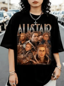 Alistair DragonS AgeS O-OriginsS Vintage 90s Bootleg T-Shirt Retro Video Game Graphic Tee - Black - View 6