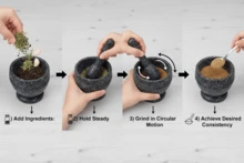 Mortar And Pestle Set Herb Grinder Bowl For Spices & Pill Crushing - Silver - View 4